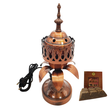 Electrical Bakhoor Burner & 50g Fragrance Paste - Copper